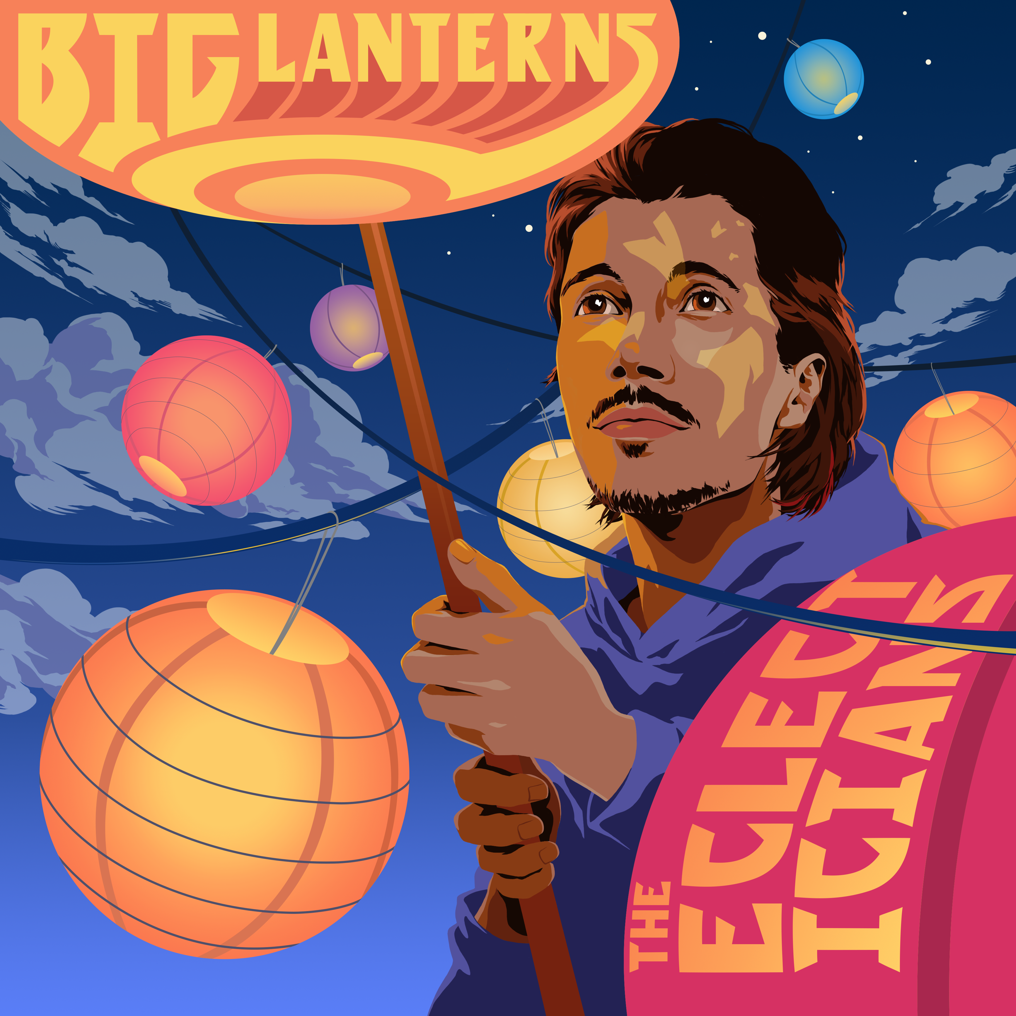Big Lanterns album cover, links to Bandcamp